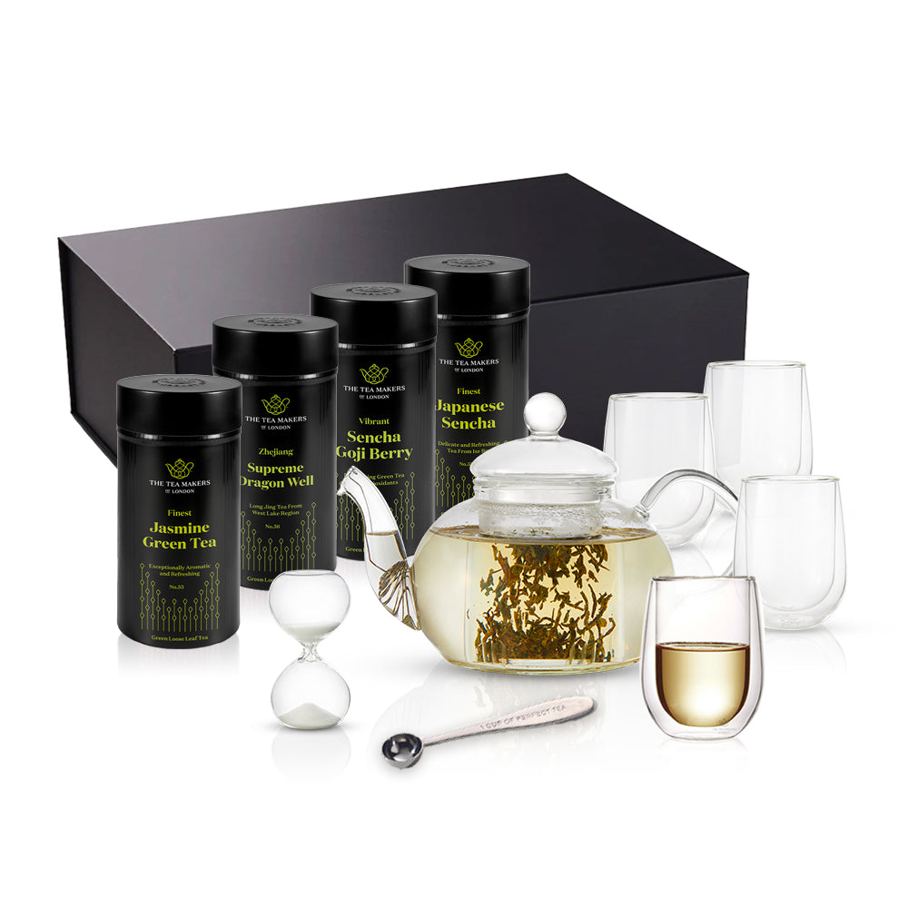 Complete Loose Leaf Tea Hamper Luxury Teapot, Glasses & Premium Tea