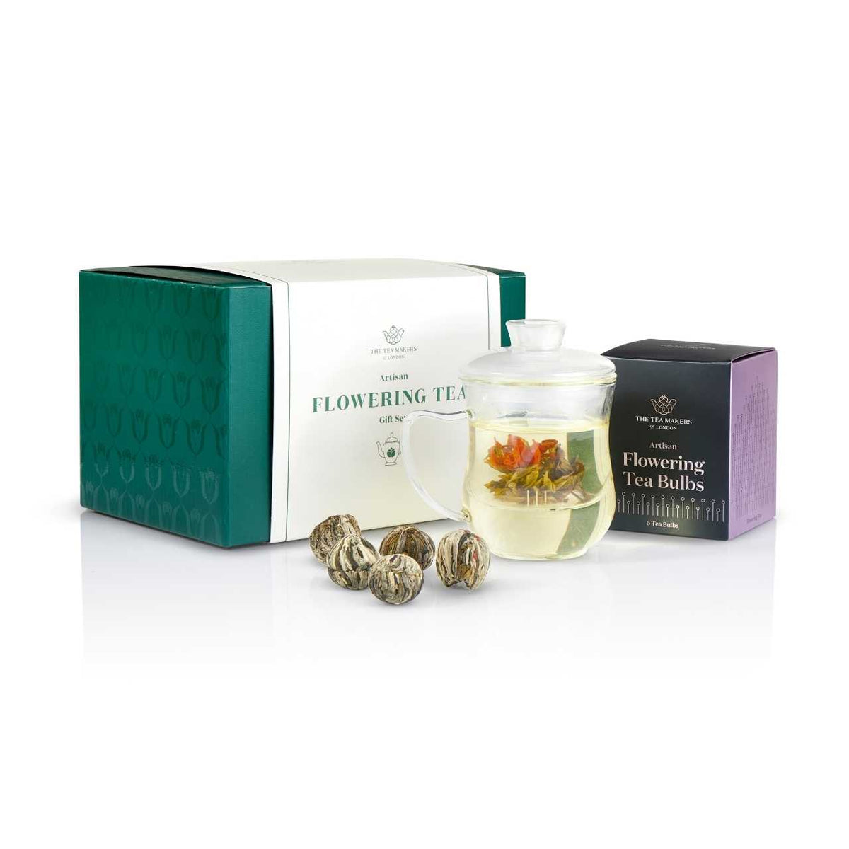 Luxury Flowering Tea & Glass Teaware Gift Set Premium Loose Leaf Tea