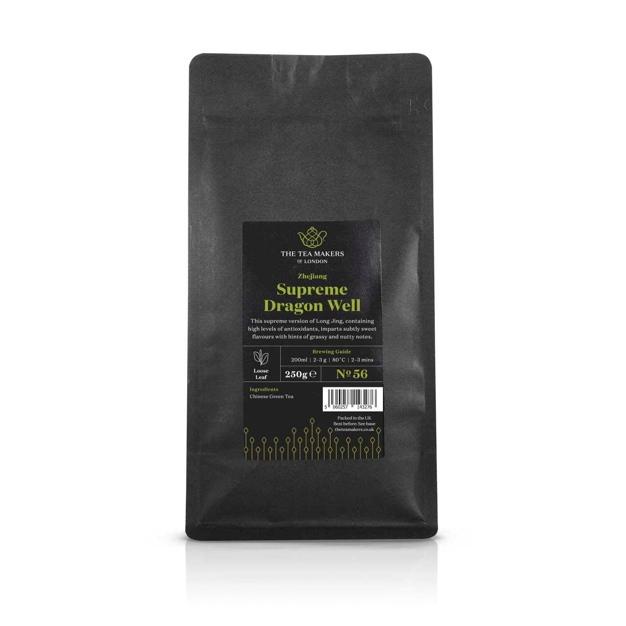 Supreme Dragon Well (Long Jing) Loose Leaf Tea 250g Pack