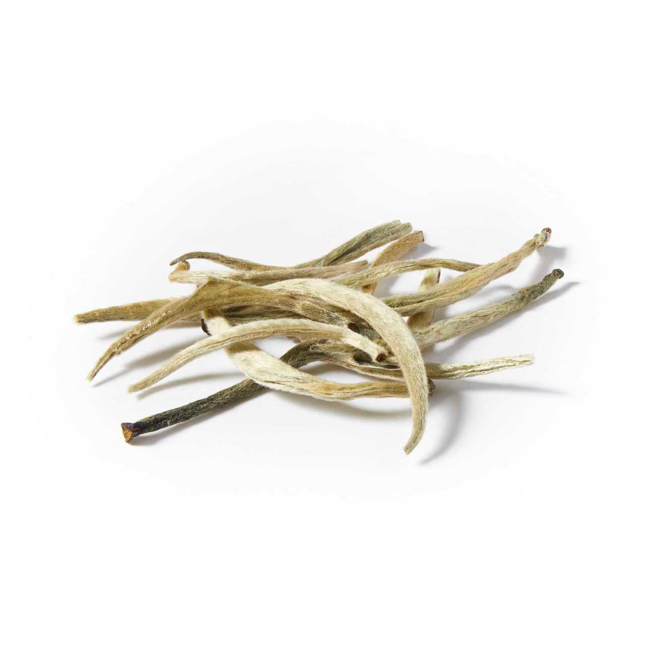 A macro pile of Rare Ceylon Silver Tips Loose Leaf Tea