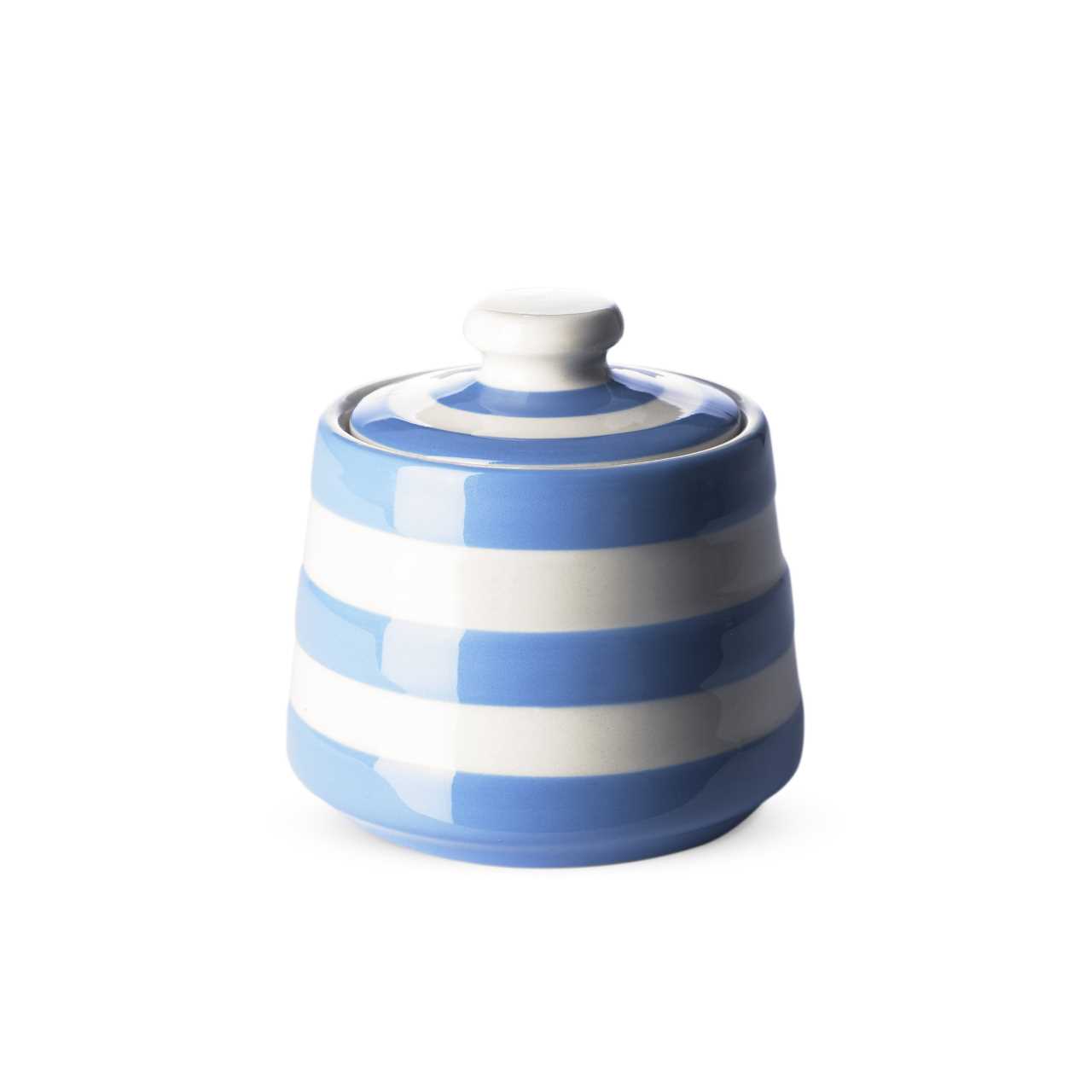 Cornishware Pottery Sugar Bowl in blue stripes
