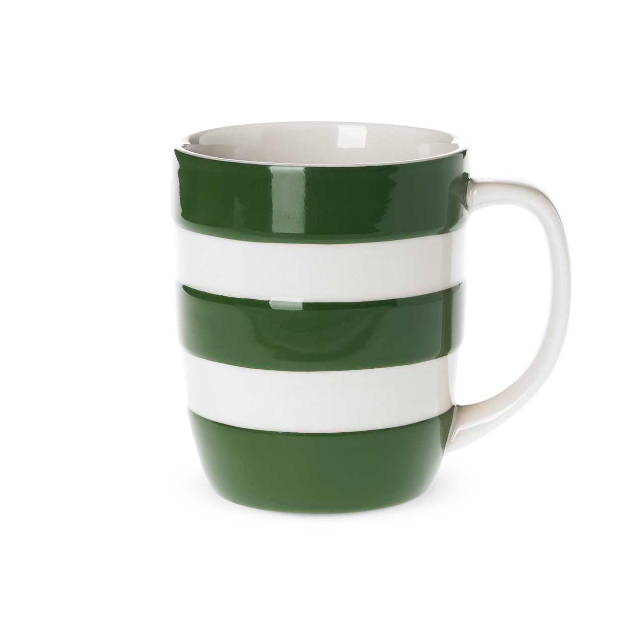 Cornishware Pottery Mug in green stripes