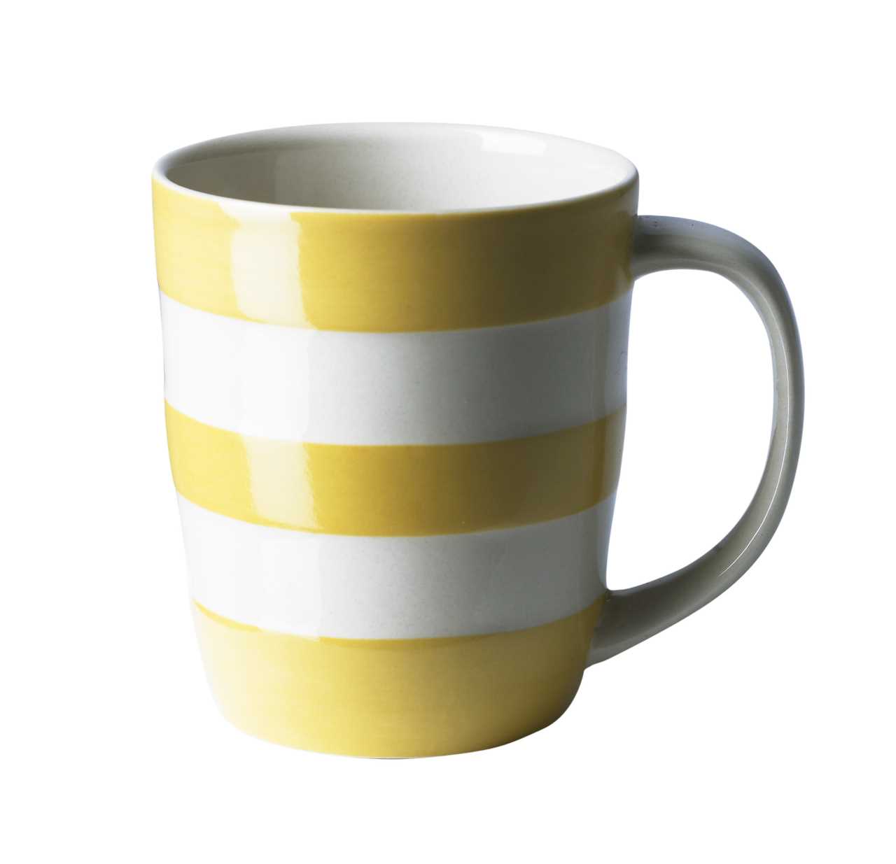 Cornishware Pottery Mug in yellow stripes