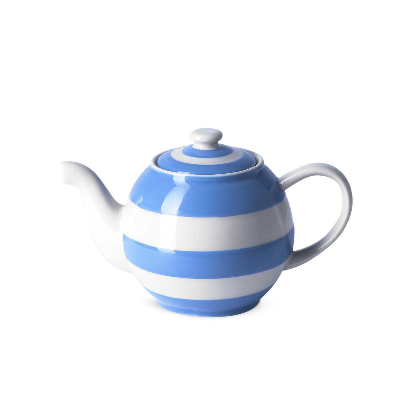 Cornishware Pottery Teapot in blue stripes