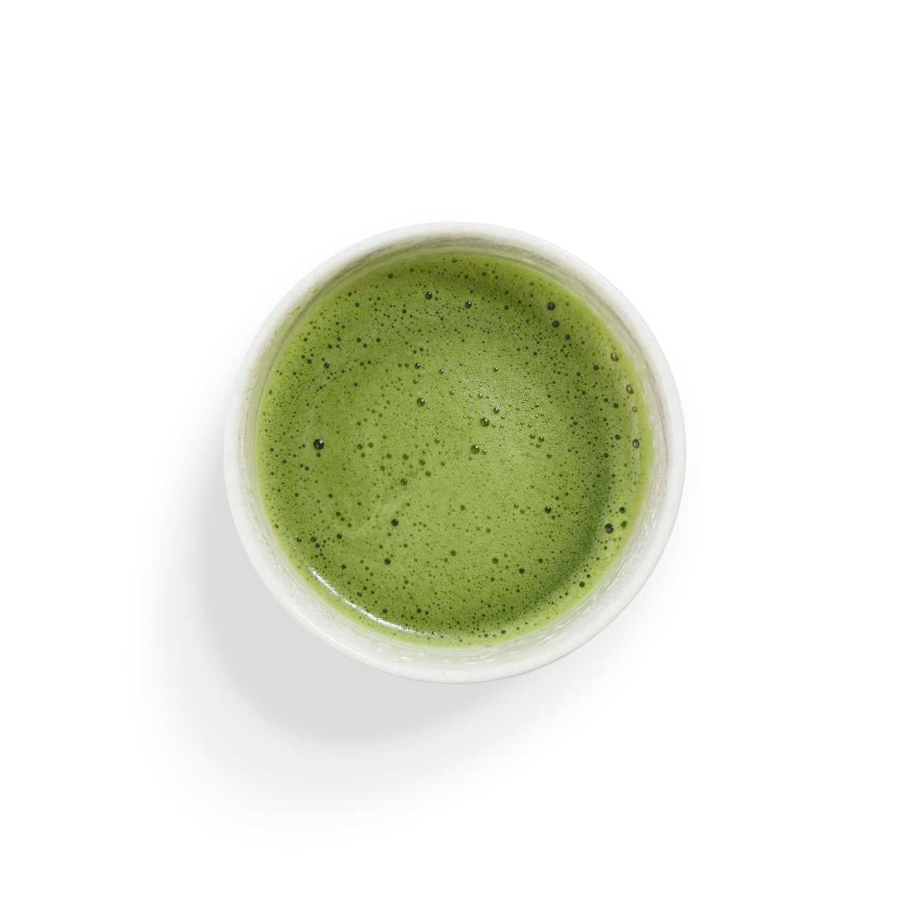 Handcrafted Japanese Ceramic Matcha white Bowl with matcha brewed