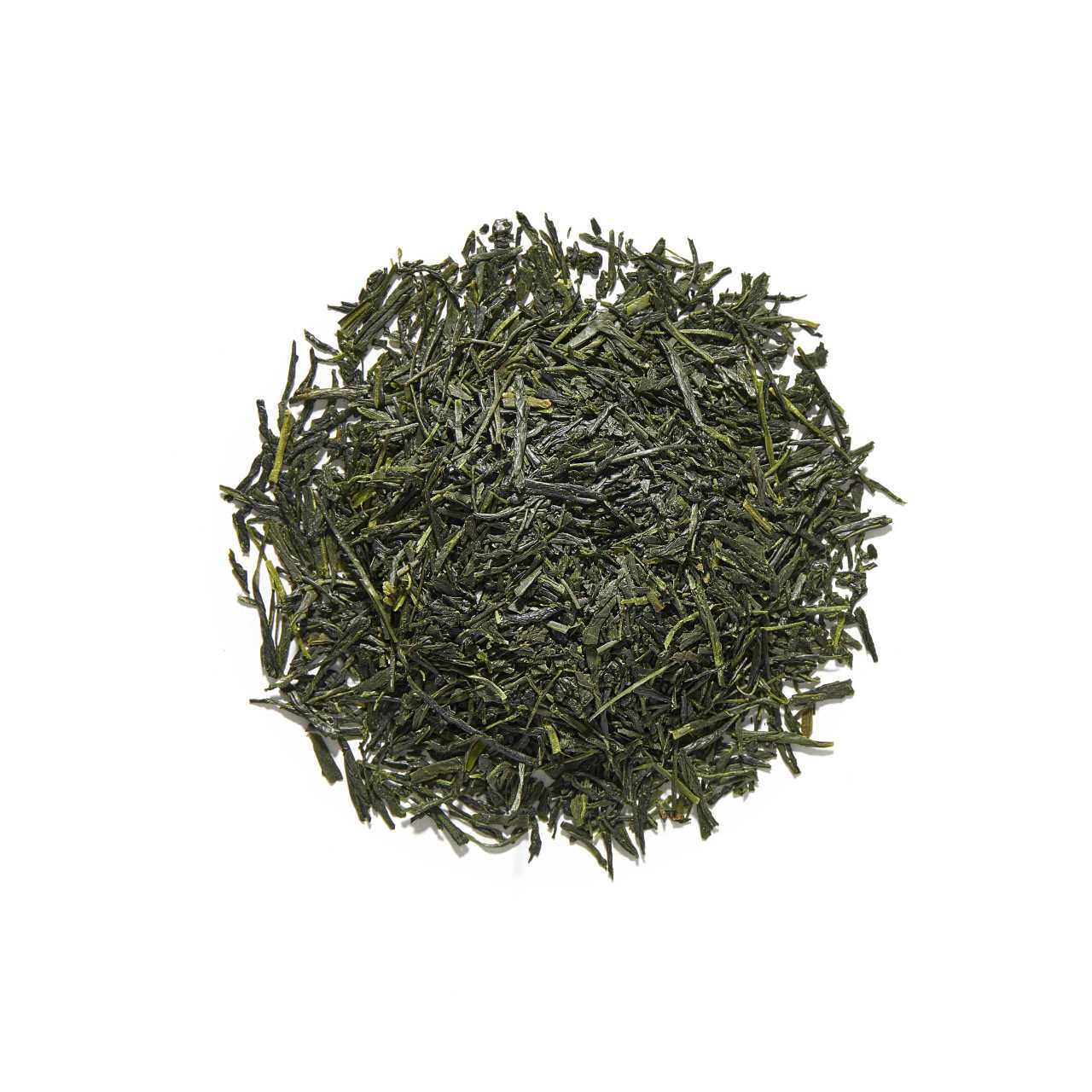 Supreme Sencha Loose Leaf Tea arranged in a circle