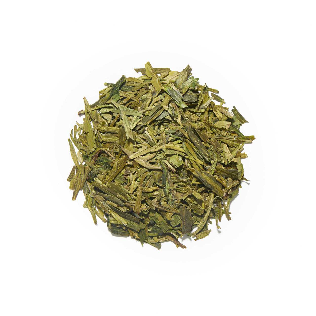 Dragon Well Limited Edition Rare Loose Leaf Tea arranged in a circle
