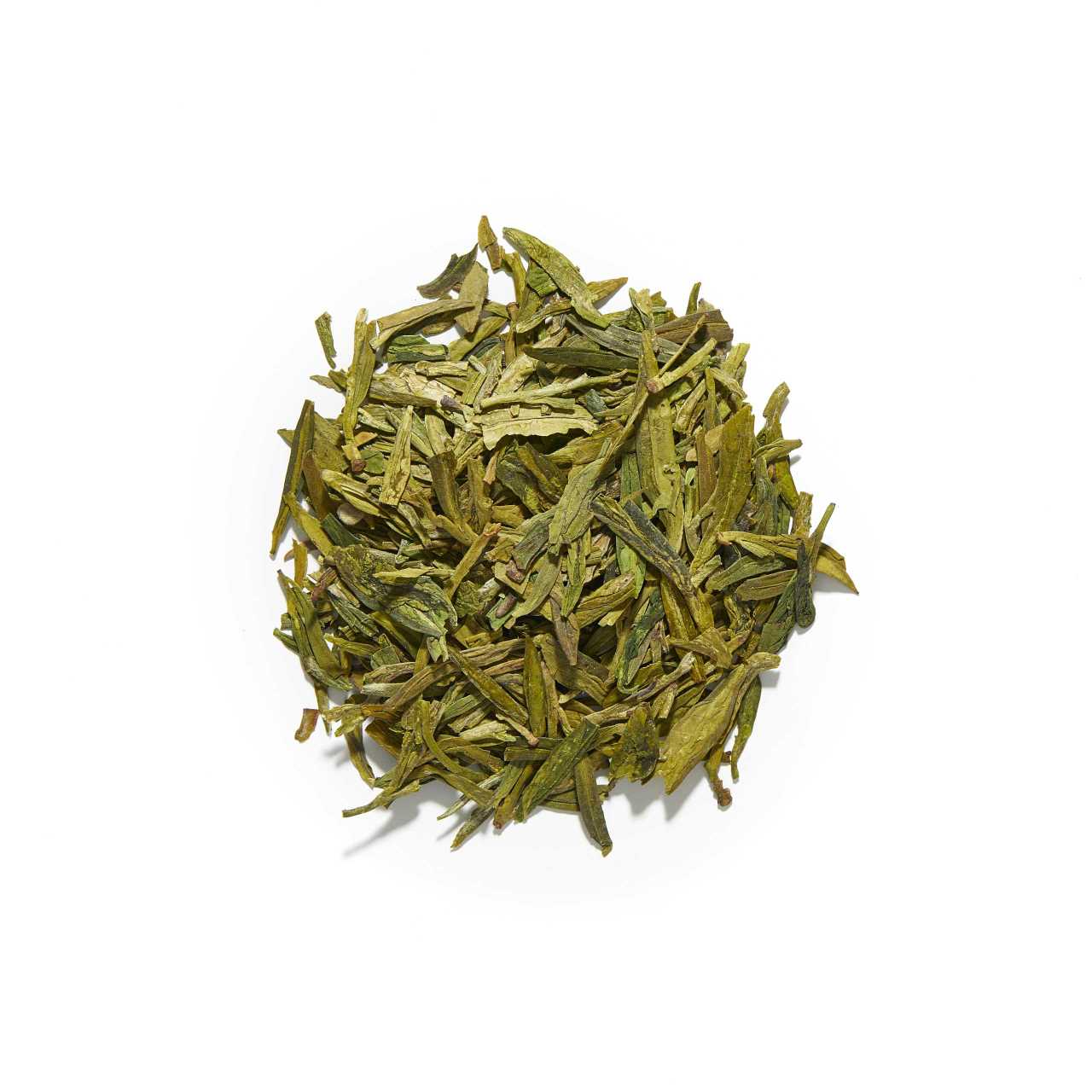 Supreme Dragon Well (Long Jing)  Loose Leaf Tea arranged in a circle