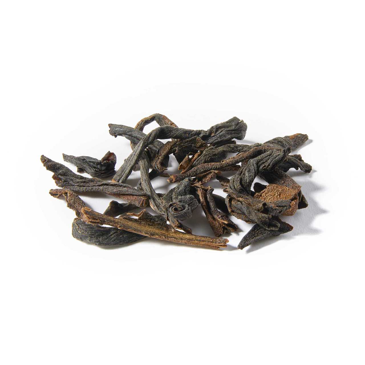 a macro pile of Decaffeinated Ceylon Loose Leaf tea