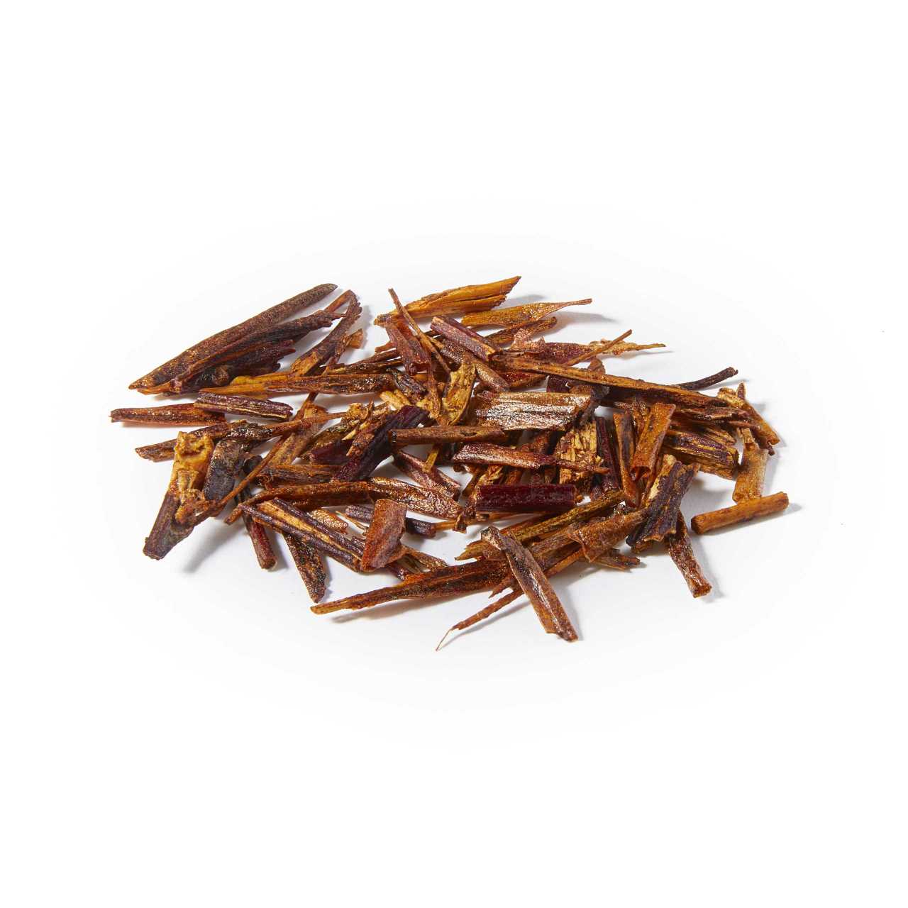 A macro pile of Organic Vanilla Rooibos Loose Leaf Tea