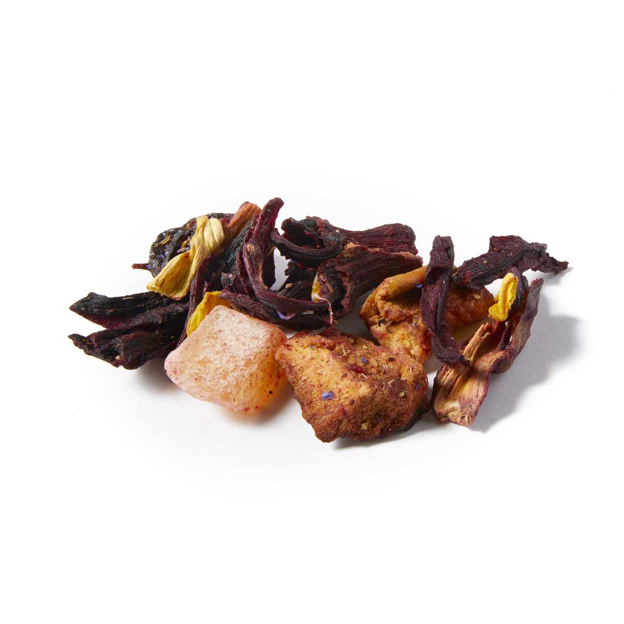 A macro pile of Hibiscus Bora Bora - Loose Leaf tea