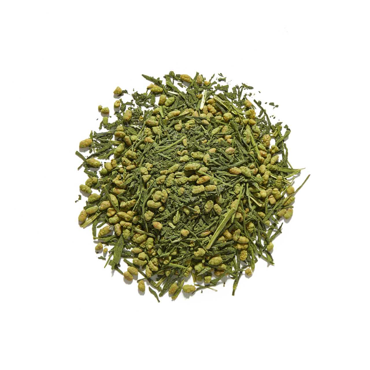 Genmaicha Iri Matcha - Loose Leaf Tea arranged in a circle