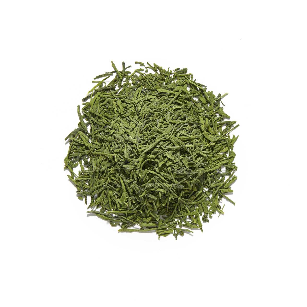 Sencha Iri Matcha Loose Leaf Tea arranged in a circle