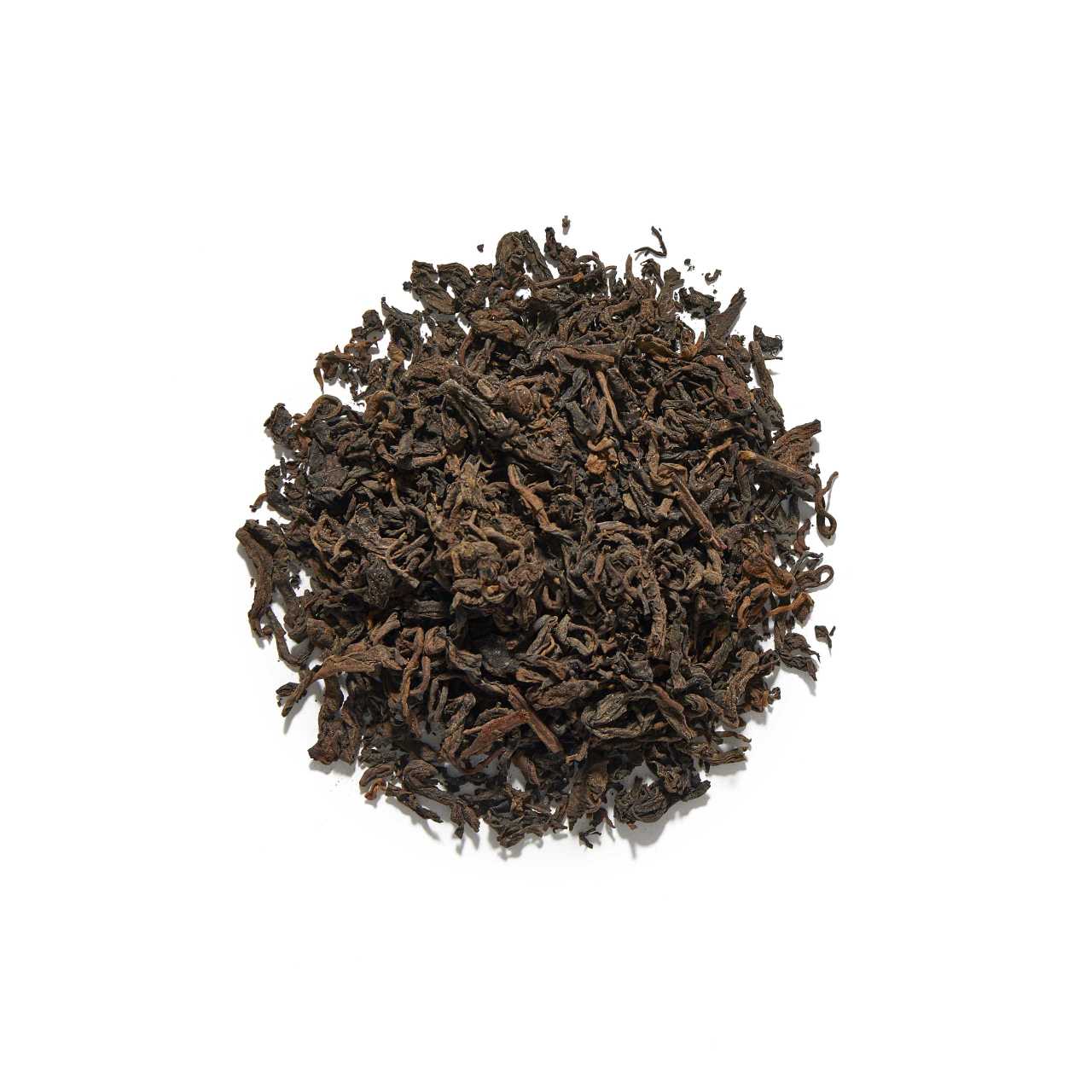 Lincang Ripe Pu-Erh Loose Leaf tea arranged in a circle