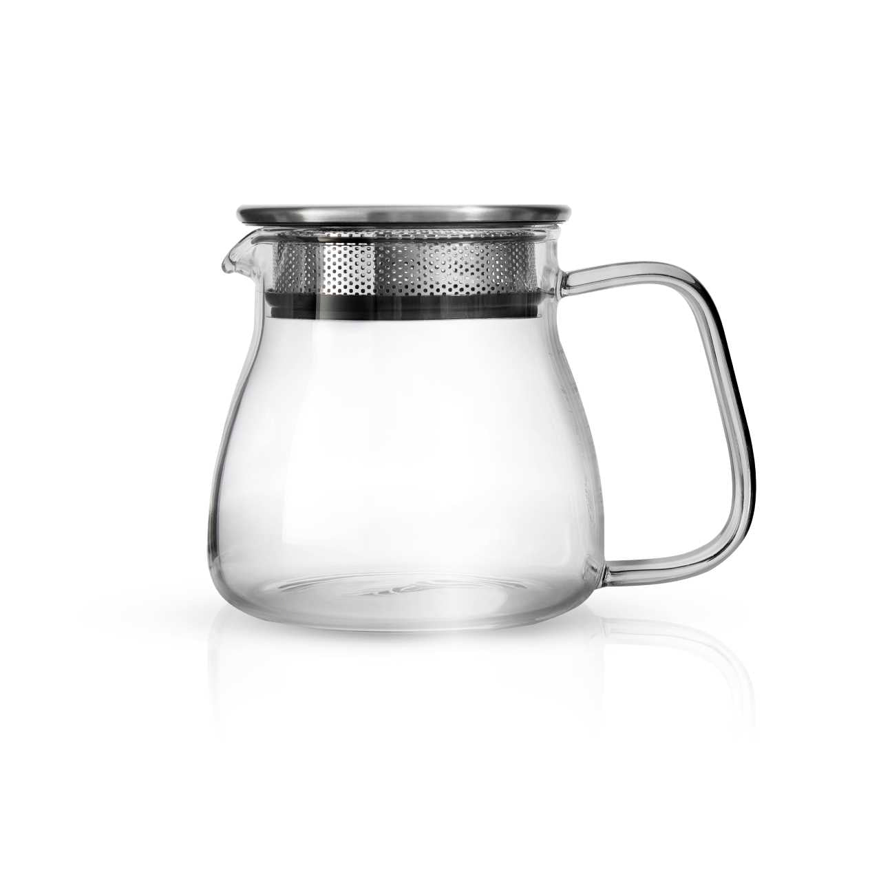Personal Clear Heat Resistant Borosilicate Glass Teapot Tea Set & Infuser  400ml and 4 Handle Tea Cups 